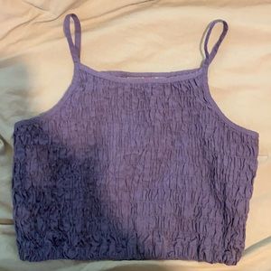 Sleeveless blue crop top